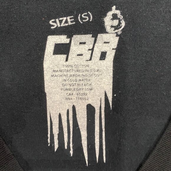 CBR Mens S Black Tshirt Gold Grill Vampire Teeth Mouth Metallic Graphic Print - Picture 6 of 9